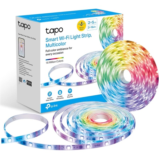[ELE34973] Tira De Luces LED Inteligente RGB TP-Link Tapo L920-10 Wi-Fi 2 x 5 Metros Compatible Con Alexa/Google