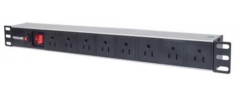 [POW53567] Barra multicontactos intellinet (pdu), para montaje en 1u de rack 19pulg., 8 contactos, aluminio, negro