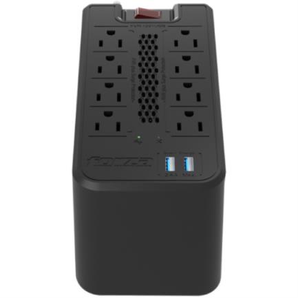 [ACC703221] Regulador de voltaje forza 1200va/600w 8 contactos 2 puertos de carga usb