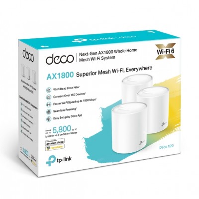 [ACC1823] Router TP-Link Con Sistema De Red Wi-Fi En Malla DECO X20 1201Mbit/s 2.4/5GHz 4 Antenas Internas 3 Piezas