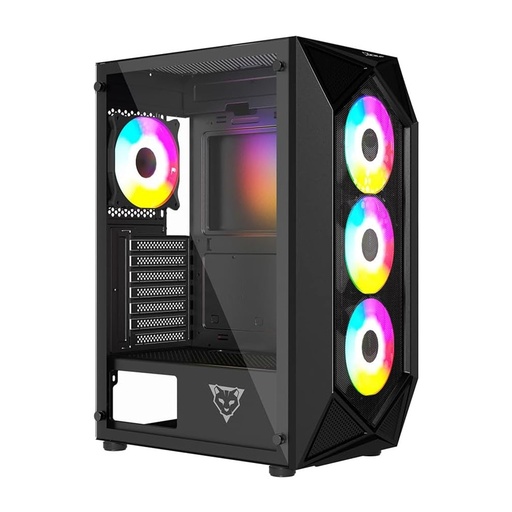 [CAB28168] Gabinete Ocelot Gaming POLYGON-E5 Midi-Tower ATX/Micro-ATX/Mini-ITX USB 2.0/3.0 Sin Fuente 4 Ventiladores Instalados