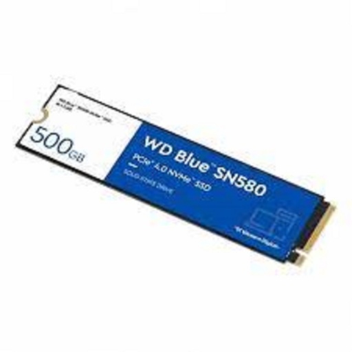[SNR87423] Unidad de estado solido western digital blue sn580 500gb, m.2, pci express 4.0 lectura 4000 mb/s, escritura 3600 mb/s