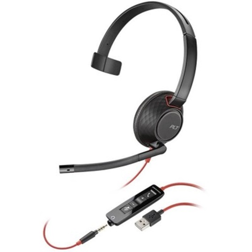 [AUD72200] Audífonos Monoaural Con Micrófono Plantronics BlackWire C5200 USB y 3.5mm 