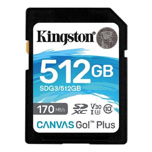 [SNR87443] Memoria Flash Kingston Canvas Go! Plus 512GB SD UHS-I Clase 10