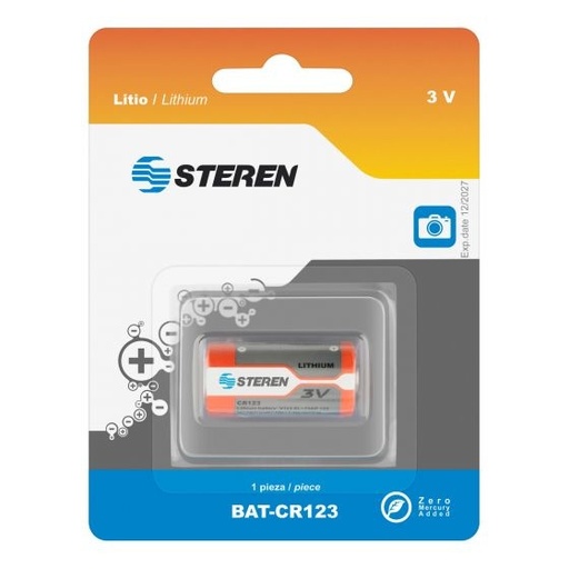 [ELE34999] Pila De Litio Para Camara Steren BAT-CR123 3V 1 Pieza