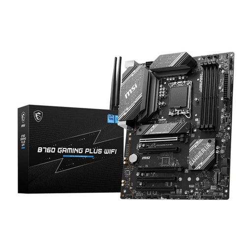 [MOB70411] Tarjeta madre msi b760 gaming plus wifi lga 1700, 4 ddr5-sdram, sata iii 4, 2x m.2, atx, 1x hdmi, 1x displayports, 4x usb 2.0, 3