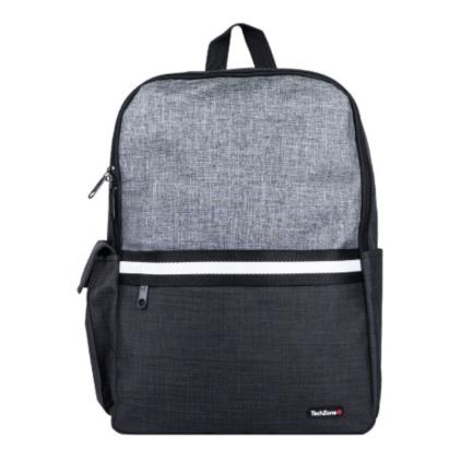[ACC778421] Mochila techzone de 15.6" para laptop múltiples compartimientos color negro con gris