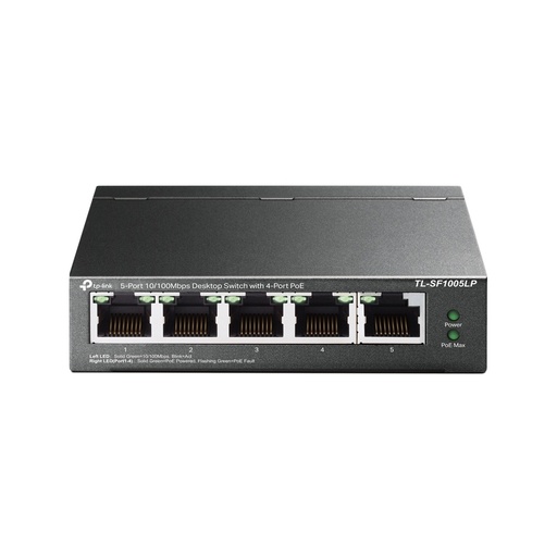 [NET720] Switch TP-Link Fast Ethernet TL-SF1005P 5 Puertos 10/100Mbps 1 Gbit/s 2000 Entradas No Administrable