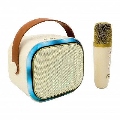 [AUD72250] Bocina karaoke necnon nb-203mic inal/bt5.3/fm/micsd/usb/3.5mm/5w beige