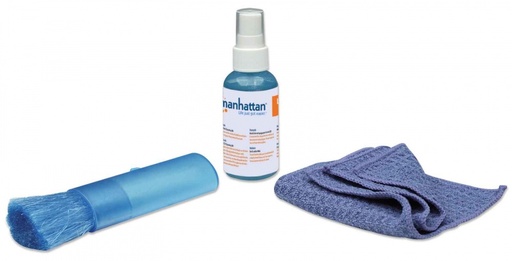 [ACC778481] Kit de limpieza para lcd manhattan, solucion de limpieza 60ml, pano limpiador, cepillo de 14cm (421010)
