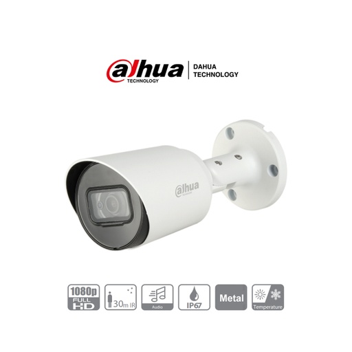 [SEC149] Camara dahua bullet hdcvi hfw1200t-a, tipo bala, 1080p, 103 grados de apertura, exterior ip67, metalica, dwdr, blc, hlc