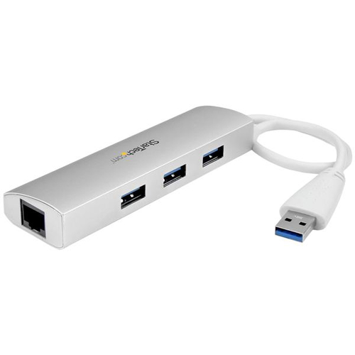 [ACC1484] Hub Concentrador StarTech De 3 Puertos USB A 3.0 Con Adaptador De Red Ethernet Gigabit