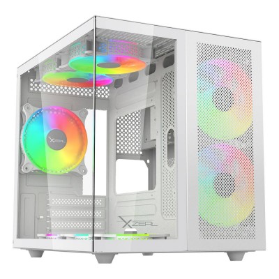 [CAB28234] Gabinete gaming xzeal cubo xzgamc1w m-atx, micro atx, mini itx, argb, ventana lateral cristal, 2x vent frontales 120mm, 1x vent 