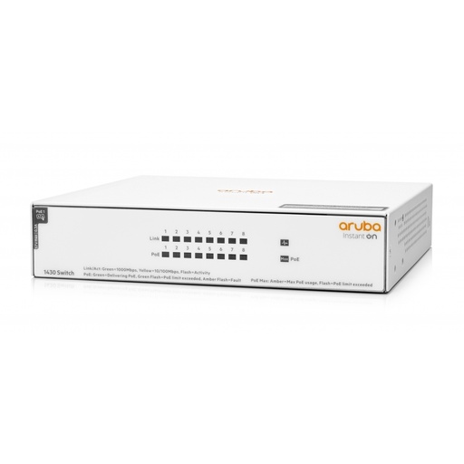 [NET29931] Switch hpe aruba r8r46a instant on 1430 con 8 puertos poe clase 4 rj45 10