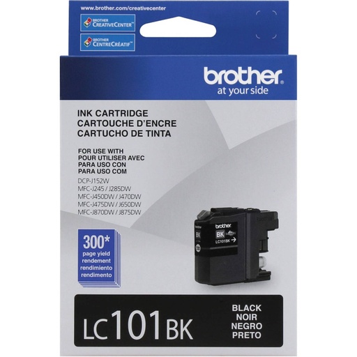 [PRI324] Cartucho De Tinta Brother LC101BK Negro Rendimiento De 300 Pag