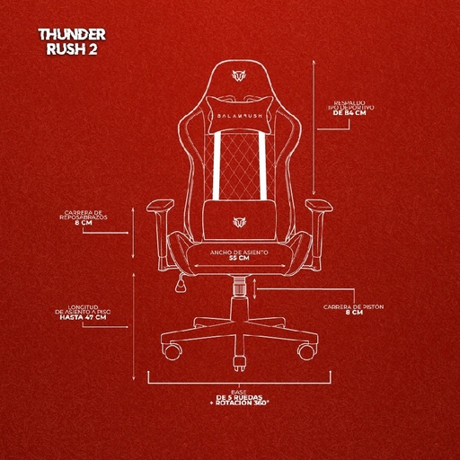 [ACC778543] Silla gamer balam rush thunder rush v2 br edition tela reclinable 90 -180 grados