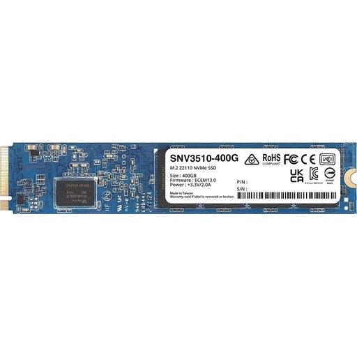 [SNR87600] Unidad De Estado Solido SSD para Servidor NAS Synology SNV3510 400GB NVMe PCI Express 3.0 M.2 Compatible con Synology