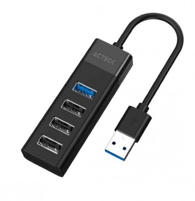 [NET29954] Hub acteck port x4 dh422, entrada usb a, 4 puertos, 1x usb 3.0, 3x usb 2.0, negro