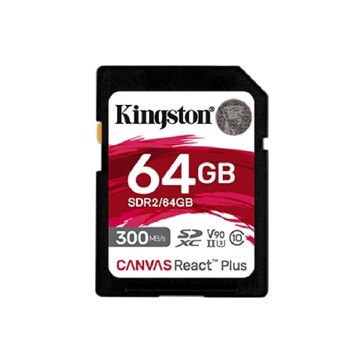 [SNR87637] Memoria flash sd kingston sdxc canvas react plus 64gb 300r uhs-ii v90(sdr