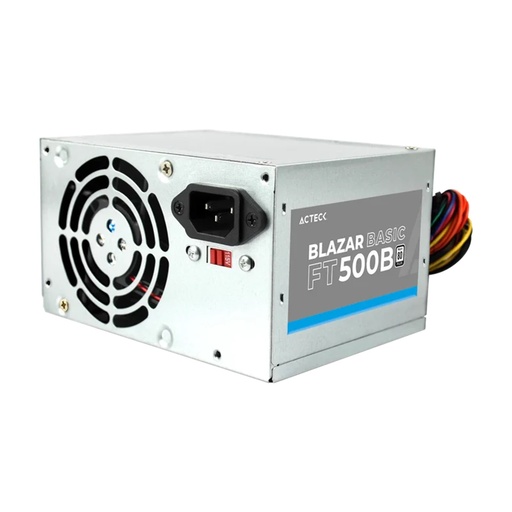 [POW53723] Fuente de Poder Acteck Blazar Basic FT500B 20+4 pin ATX 80mm 500W 12 Piezas