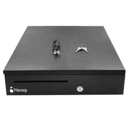 [POS57] Cajon de dinero para punto de venta nextep ne-515, 5 billetes, 8 monedas, rj-11, negro