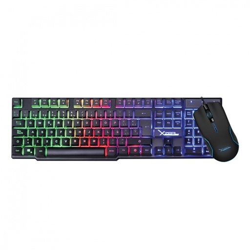 [KNM181987] Kit Teclado Y Mouse Gamer Xzeal XST-201 USB Rainbow Anti Ghosting Mouse 6 Botones 3200 DPI
