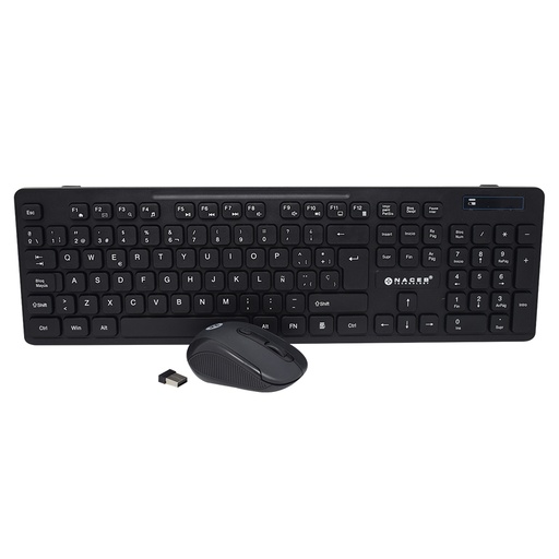 [KNM79] Kit Teclado y Mouse Inalambrico NACEB 104 teclas Mouse 4 bot 1600DPi Español NA-0123