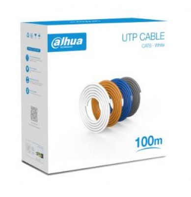 [NET29971] Dahuapfm920i-6un-c-100 bobina de 100 mts de utp cat6/100  cobre/color blanco/cubierta retardante de flama certificación ce cpr e