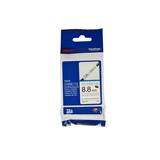 [PRI1015] Cinta brother hse221 termorretráctil texto negro sobre fondo 8.8mmx1.5m