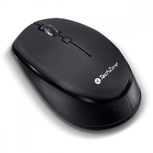[KNM208] Mouse inalambrico techzone tz19mou01-ina, resolucion 1600 dpi, ambidextro, alcance 10 metros, color negro