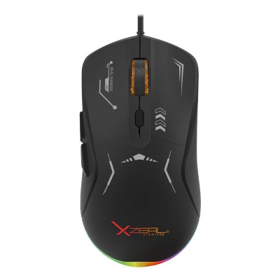[KNM182005] Mouse gamer xzeal xst-401, rgb, 7200 dpi, 6 botones, cable 1.5m, compatibilidad con windows 7/8/10, macos, xp, linux, negro