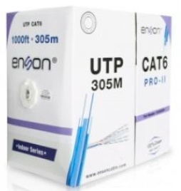 [NET30025] Cable utp cat6 enson 12263g305 serie pro-ii calibe 23 awg 100% cobre de alto rendimiento bobina de 305 metros forro pvc color gris uso interior recomendado para cctv, video ip y redes base 10,100,1000