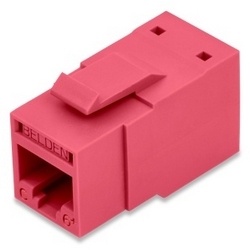 [NET30093] Conector modular jack rj45 cat6 revconnect belden rv6mjkurd-s1  estilo keyconnect rojo compatible con faceplate ax102660,ax102655,ax102249 esquema de cableado t568a/b herramienta compatible rvutt01 uso interior calibre del conductor 23-24 awg