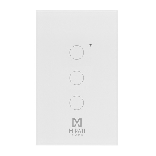 [ELE35145] Apagador inteligente de pared mirati de 3 apagadores touch wifi 2.4hz bluetooth
