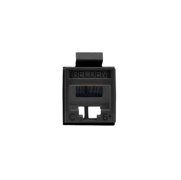 [NET30211] Conector modular jack rj45 cat6 revconnect belden rv6mjkubk-s1 estilo keyconnect negro compatible con faceplate ax102660,ax102655,ax102249 esquema de cableado t568a/b herramienta compatible rvutt01 uso interior calibre del conductor 23-24 awg