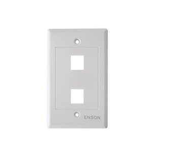 [ACC778931] Placa de pared (faceplate) universal ens-fp62 enson 2 puertos estilo keyconnect cat6a cat6 cat5e conectores de fibra optica y coaxiales color blanco uso interior material plastico abs