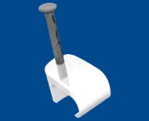 [TEL104181] Grapas sujethor plano tc 6x10 3210-00100 color natural, caja 100pzas para cable siames calibre 16, clavo galvanizado, grapa de polietileno, resistente al impacto, corrosión, humedad