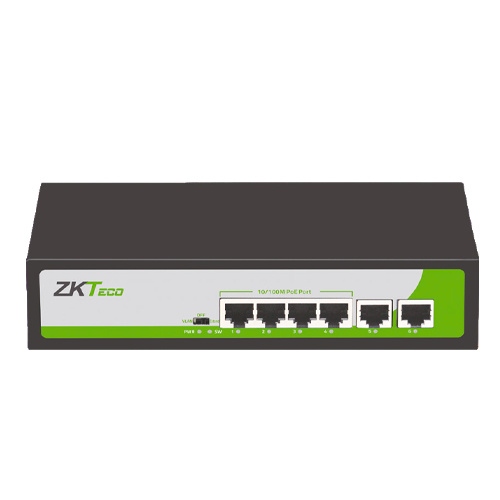 [NET30288] witch ZKTeco Fast Ethernet PE042-55-C, 6 Puertos 10/100Mbps (4x PoE), 1.2 Gbit/s, 1000 Entradas - No Administrable