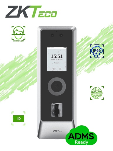 [SEC97405] ZKTECO PROMA - Control de Acceso Facial / Exterior IP66 / IK07 / 30,000 rostros / 10,000 huellas / 50,000 tarjetas / ADMS