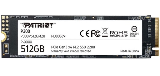 [SNR69732] SSD Patriot P300 512GB PCI Express 3.0 x4 M.2