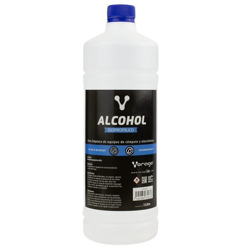 [ACC696995] Alcohol Isopropílico Vorago cln-108 Botella 1 lt Elimina Polvo Residuos Rápida Evaporación