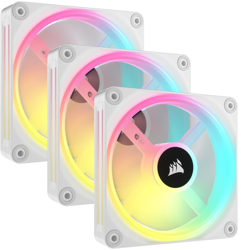 [COO100377] Ventilador gabinete corsair co-9051006-ww icue link qx120 rgb 3 fan 120mm domo magnetico blanco