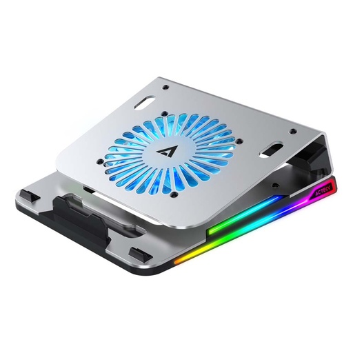 [COM36818] Base enfriadora acteck froost ex be650, para laptop 16 pulg., ventilador 110mm, rgb, 4 puertos usb, aluminio