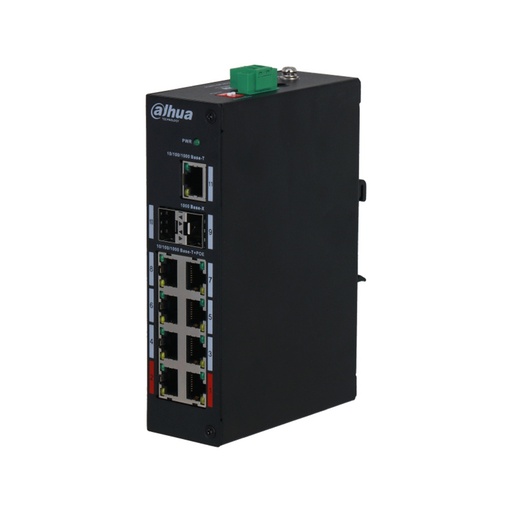 [NET30371] Switch Dahua Gigabit Ethernet PFS3211-8GT-120 10/100/1000Mbps 8 Puertos PoE + 2 Puertos SFP 120W 33 Gbit/s No Administrable