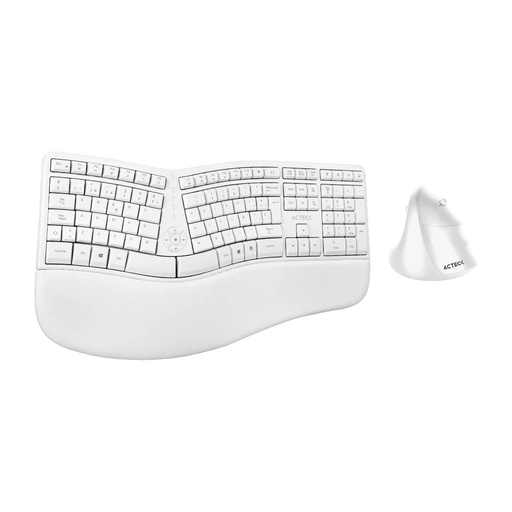 [KNM182064] Acteck Kit Teclado y Mouse VIRTUOS Fitt MK770 Inalambrico USB-C Blanco AC-936255