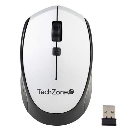 [KNM180093] Mouse techzone tz19mou01-inapl inalambrico usb 1600 dpi negro/plata
