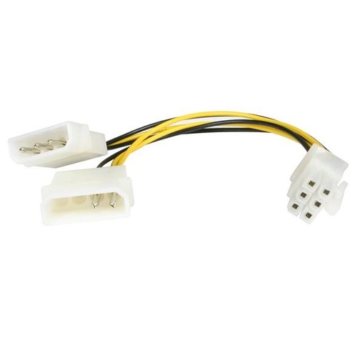 [ACC697121] Cable De Poder Startech LP4 Molex - PCI Express 6-pin Para Tarjeta de Video 15cm
