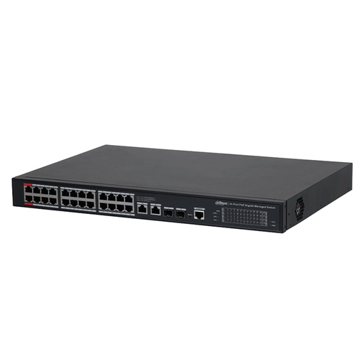 [NET30427] Switch Dahua Gigabit Ethernet DH-S4228-24GT-240 24 Puertos PoE + 2 Puertos 10/100/1000Mbps + 2 Puertos SFP 56 Gbit/s Administrable