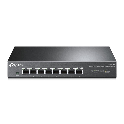 [NET966] Switch TP-Link Gigabit Ethernet TL-SG108-M2 8 Puertos 10/100/1000Mbps 40Gbit/s 16,000 Entradas No Administrable