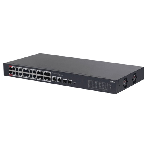 [NET30432] Switch Dahua Fast Ethernet CS4226-24ET-240 24 Puertos PoE 10/100Mbps + 2 Puertos SFP 8.8Gbit/s 265W 8000 Entradas Administrable